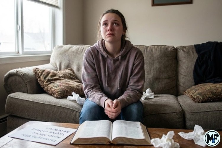 Mercy to Faith blog Images - Bible Verses About Mercy: A Lady Crying to God for Mercy